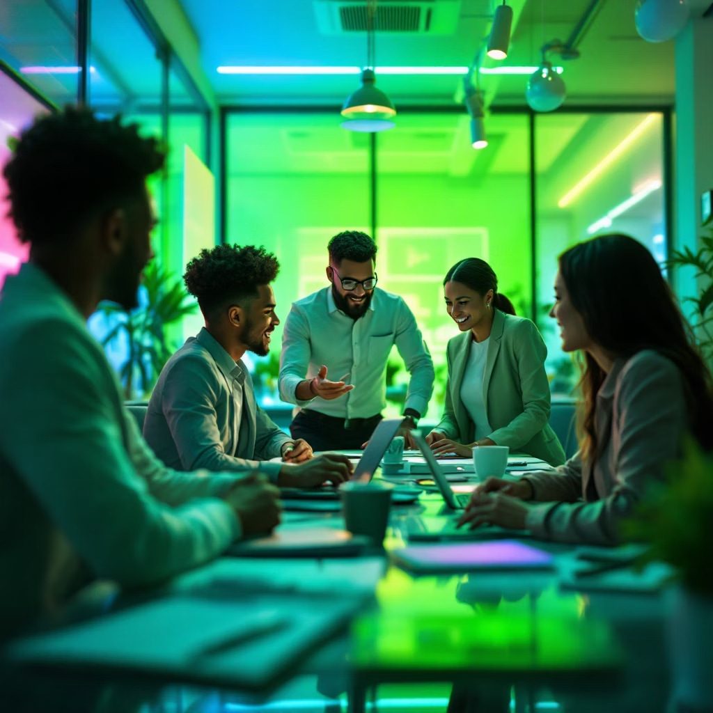 Consultants in discussion at KhahanA Insights, Dubai